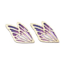 Metallic Angel Wings - Purple - 5pcs