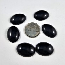 Jet Black Oval Acrylic Flatback Cabochon