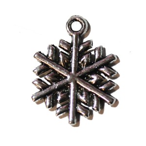 10pc Snow Flake Charms ~Double Sided 20x15mm