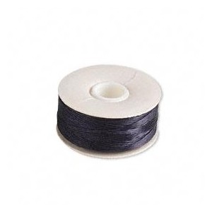Thread, Nymo®, Nylon, Black, size D. 64yd Spool