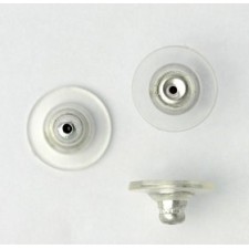 20pc Clutch Earring Backs 12mm Lead Free Silver Plate Brass 