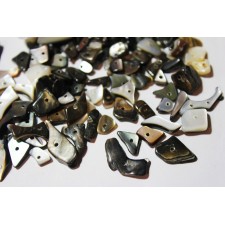 Mother of Pearl Chip Beads - Natural Black Assorted Shapes  4mm-20mm