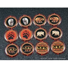 Premium Bears - One Inch Round Cab Set of 12