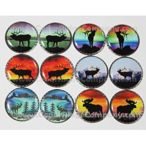 Moose and Elk - One Inch Round Cab Set of 12