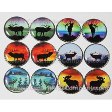 Moose and Elk - One Inch Round Cab Set of 12