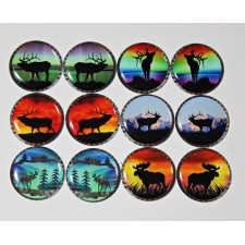 Moose and Elk - One Inch Round Cab Set of 12