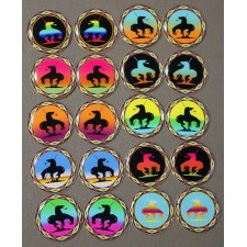 End of the Trail 20pcs One Inch Round Epoxy Cabochon Beading Focal Center