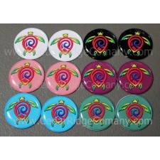 Tribal Turtles 12pcs One Inch Round Epoxy Cabochon Beading Focal Center