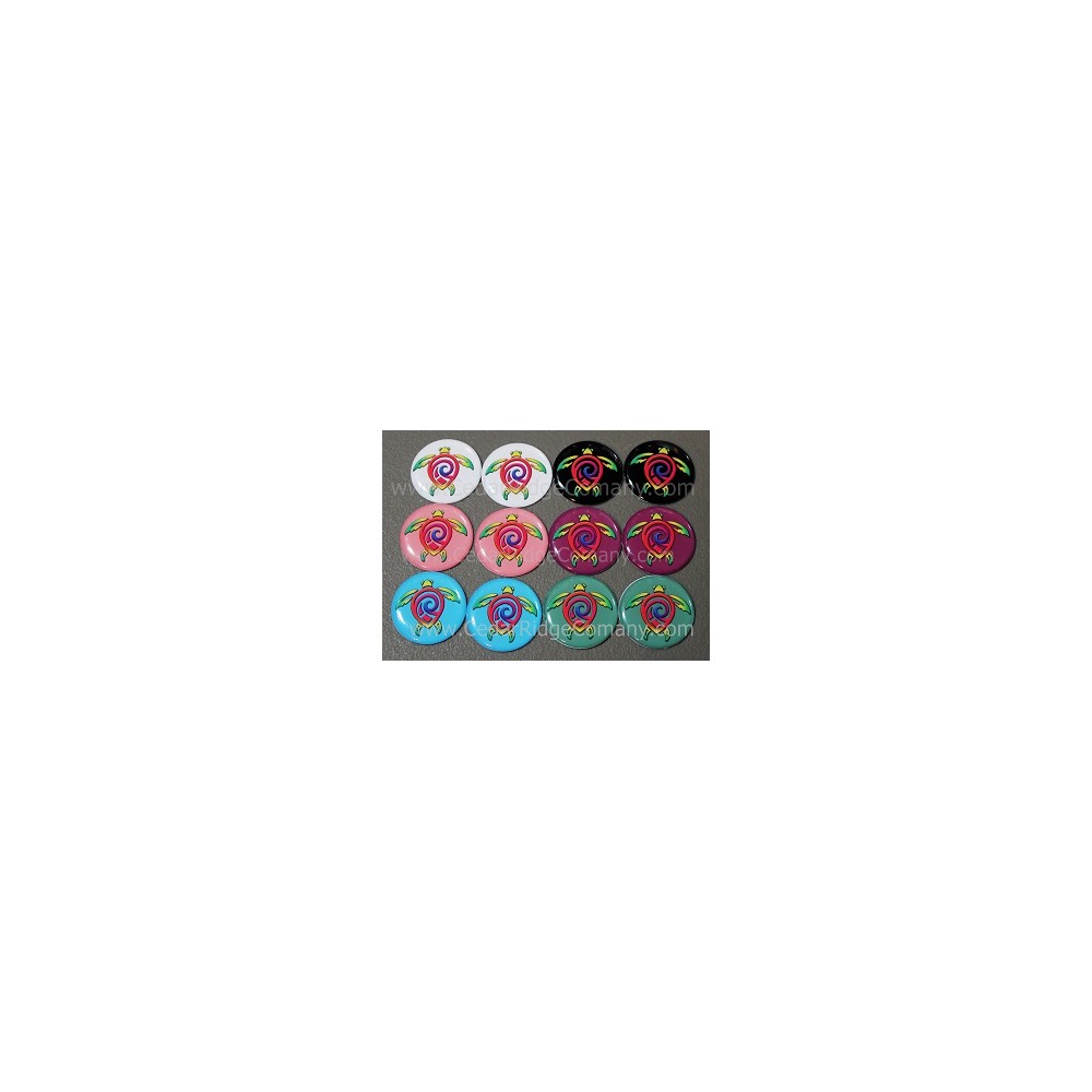 Tribal Turtles - 1 inch Round Cab set of 12 Tribal Turtles - 1 inch Round Cab set of 12