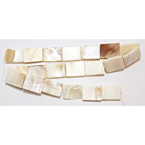 Mother of Pearl Natural 20x16mm Rectangle Beads  (15' Strand