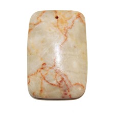 Natural Red Line Marble Pendant Puffed Rectangle 46x30mm (Each)