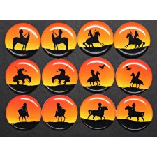 Warrior's Ride 12pcs One Inch Round Epoxy Cabochon Beading Focal Center