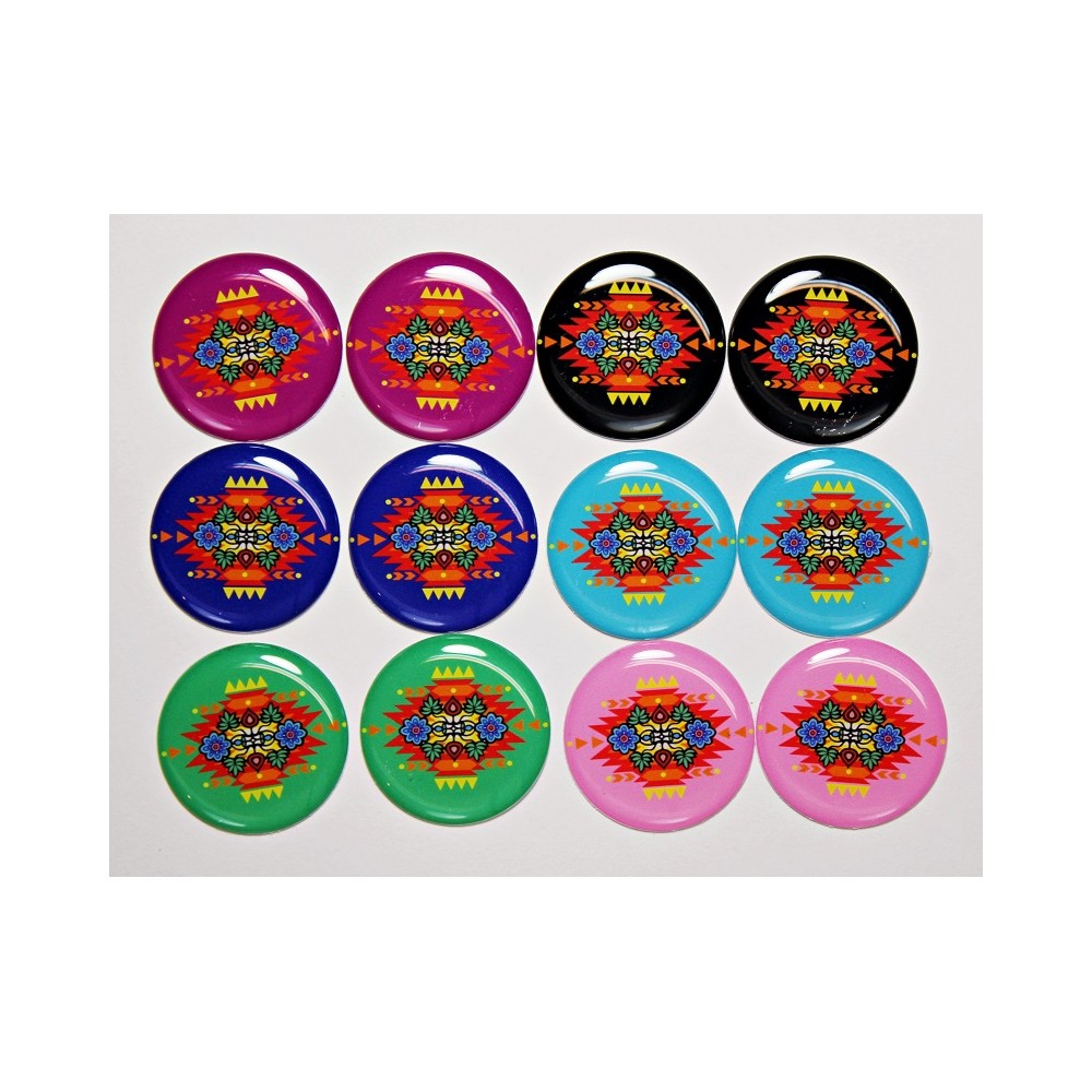 Native Design - One Inch Round Cab Set of 12 Native Design - One Inch Round Cab Set of 12