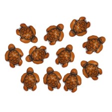 Acrylic Turtle Beads 18mm x 15mm - Orange (Pack of 10)