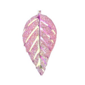 Resin  Embellishments Leaf - Color Lt. Pink AB 53x28mm