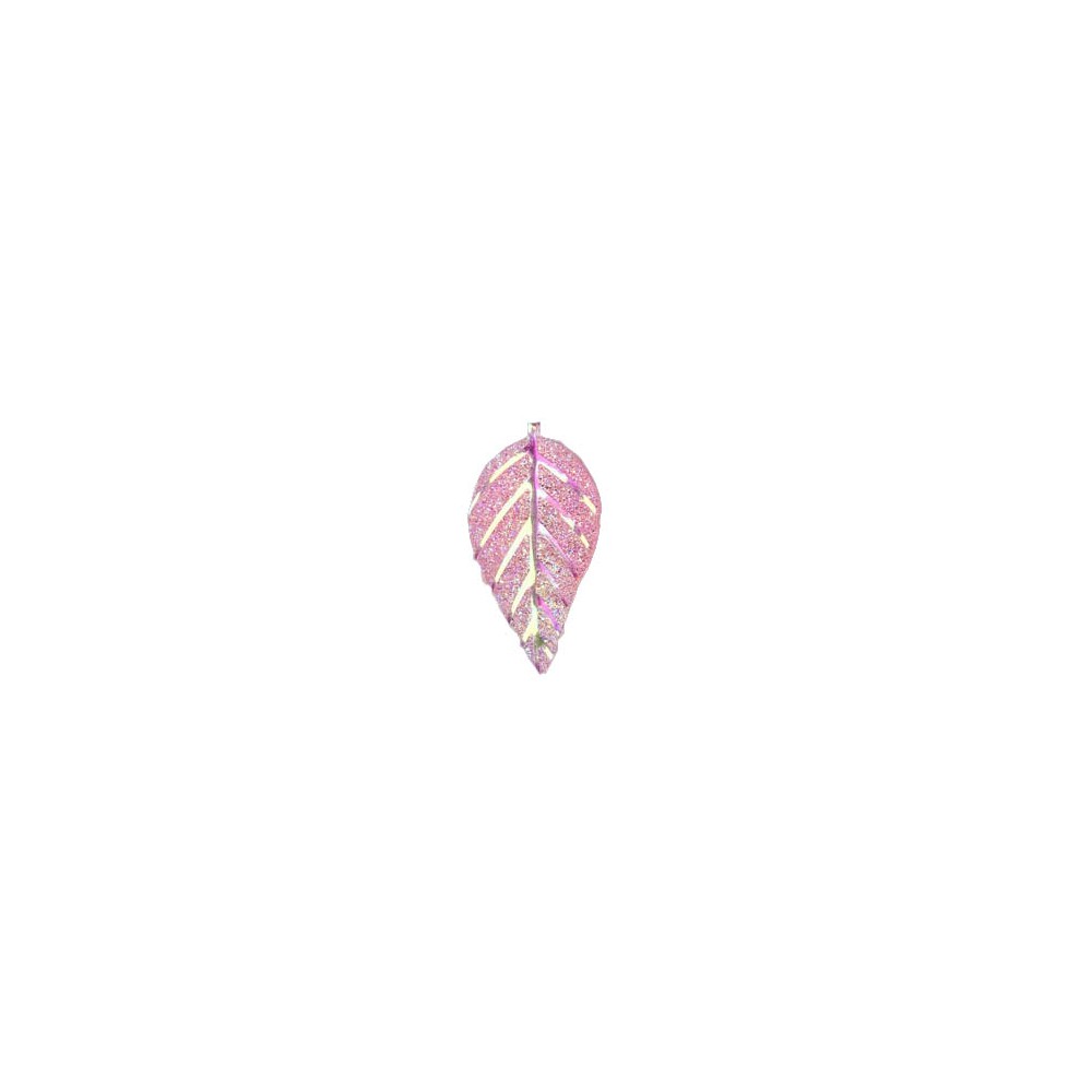 Resin  Embellishments Leaf - Color Lt. Pink AB 53x28mm