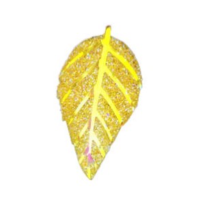 Resin  Embellishments Leaf - Color Yellow AB 53x28mm