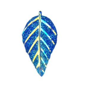 Resin  Embellishments Leaf - Color Blue AB 53x28mm