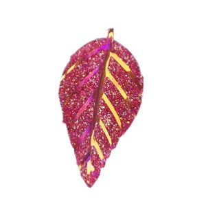 Resin  Embellishments Leaf - Color Pink AB 53x28mm