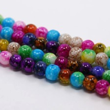Marble Blended Tie Dye 6mm Round Glass Beads With 1mm Hole~Sold Indivi –  bedazzlinbeads