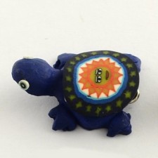 Handmade Polymer Clay Blue Turtle Pendant - 25mm x 20mm x 10mm