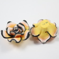 Handmade Fimo Flower Large Bead Focal Flatback - 30-32mm x 13mm