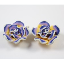 Handmade Fimo Flower Large Bead Focal Flatback - 30-32mm x 13mm