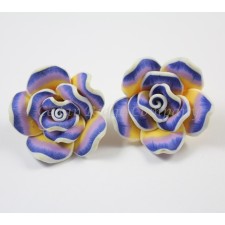 Handmade Fimo Flower Large Bead Focal Flatback - 30-32mm x 13mm