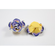 Handmade Fimo Flower Large Bead Focal Flatback - 30-32mm x 13mm