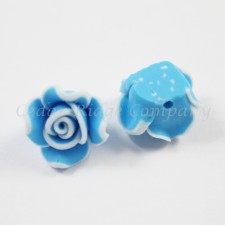 Handmade Fimo Flower Bead Focal Flatback - 15-17mm x 9-10m