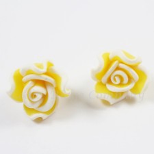 Handmade Fimo Flower Bead Focal Flatback - 15-17mm x 9-10m