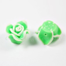 Handmade Fimo Flower Bead Focal Flatback - 15-17mm x 9-10m