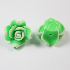 Handmade Fimo Flower Bead Focal Flatback - 15-17mm x 9-10m