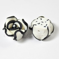 Handmade Fimo Flower Bead Focal Flatback - 11-12mm x 8-9m
