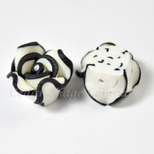 Handmade Fimo Flower Bead Focal Flatback - 11-12mm x 8-9m
