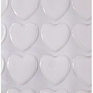 Clear Epoxy Dot Stickers. 1 inch Hearts 20pc