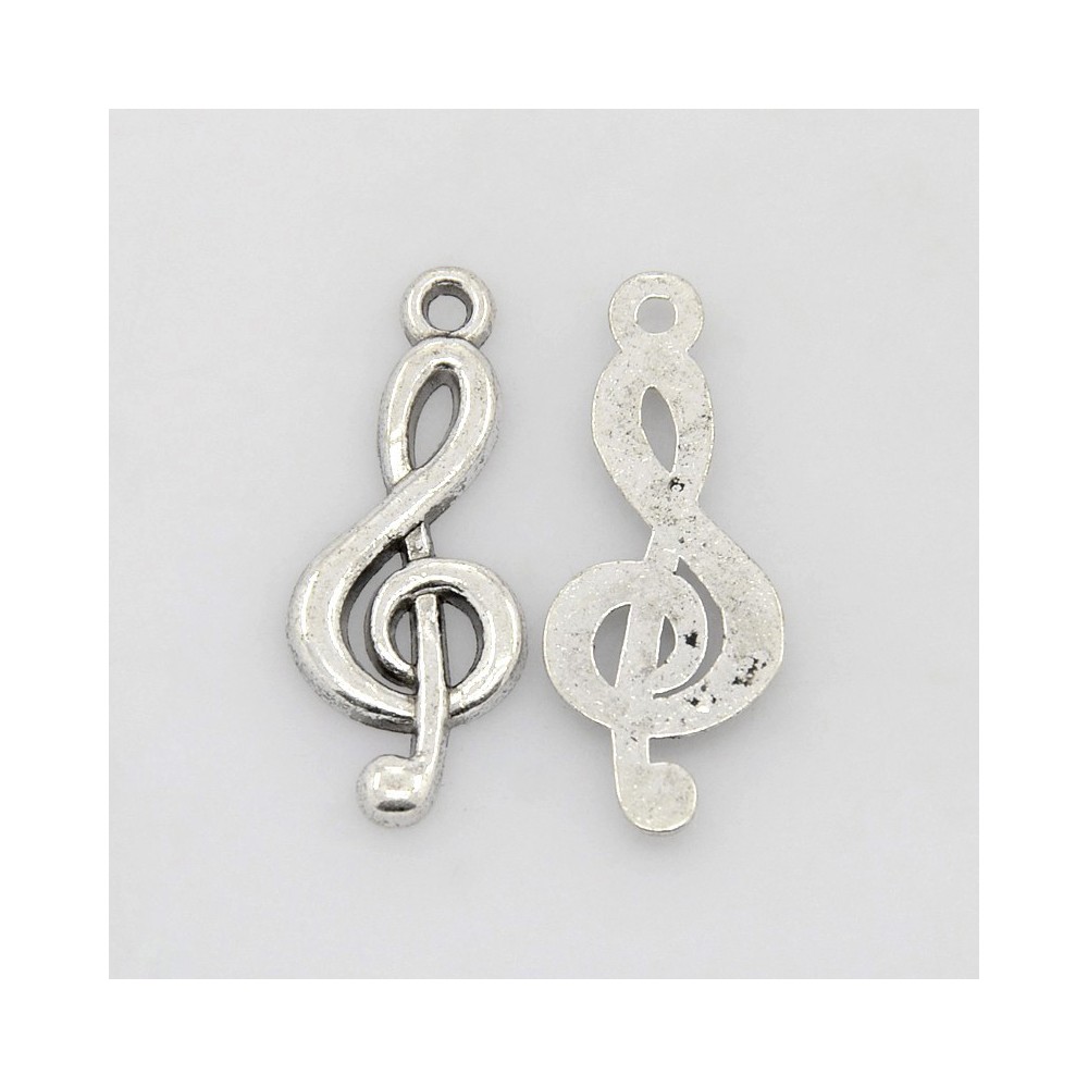 Music Treble Clef Charm - 26x10mm Lead Free Cadmium Free 10pcs Music Treble Clef Charm - 26x10mm Lead Free Cadmium Free 10pcs
