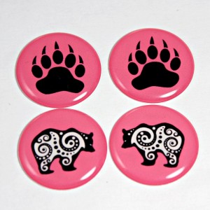 2pr Pink Bear Cabs 1"