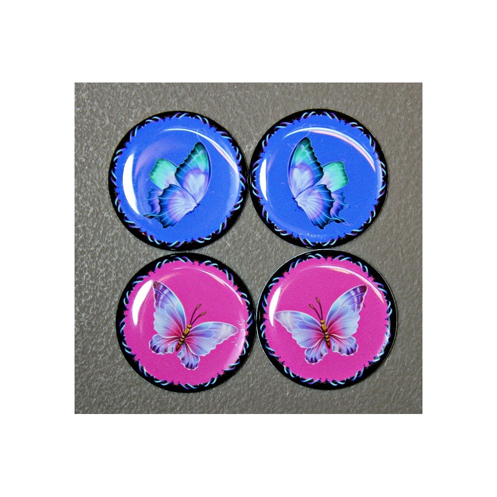 Pink and Blue Butterflies 4pcs epoxy Cabochon Beading Focal Center Pink and Blue Butterflies 4pcs epoxy Cabochon Beading Focal Center