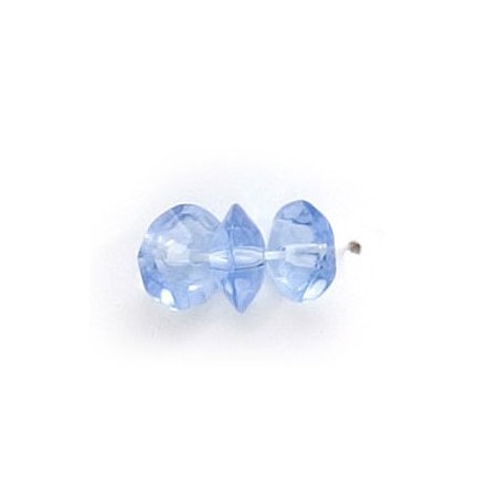 4x8mm Glass Disc Beads Strand - Lt Sapphire Blue