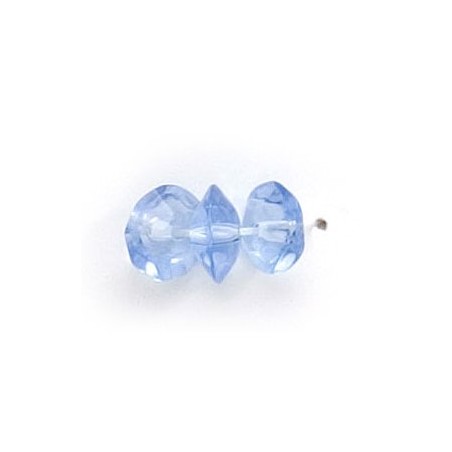 4x8mm Glass Disc Beads - Lt Sapphire