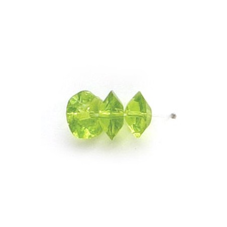4x8mm Glass Disc Beads Strand - Chartreuse Green