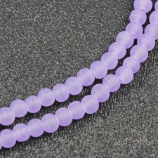 4mm Glass Frosted Matte Neon 31" Strand - Lt Amethyst