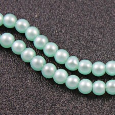6mm Spray Painted Transparent Glass 31" Strand - Lt.Blue