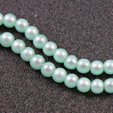 6mm Spray Painted Glass Beads 31" Strand - Light Blue