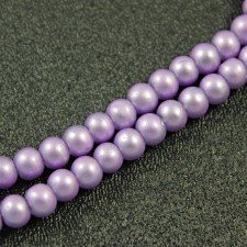 6mm Spray Painted Glass Beads 31" Strand Light Purple