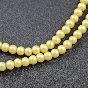 6mm Spray Painted Transparent Glass 31" Strand - Yellow