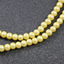 6mm Spray Painted Glass Beads 31" Strand - Yellow