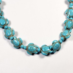 Howlite Turtle Beads by the Strand - Turquoise