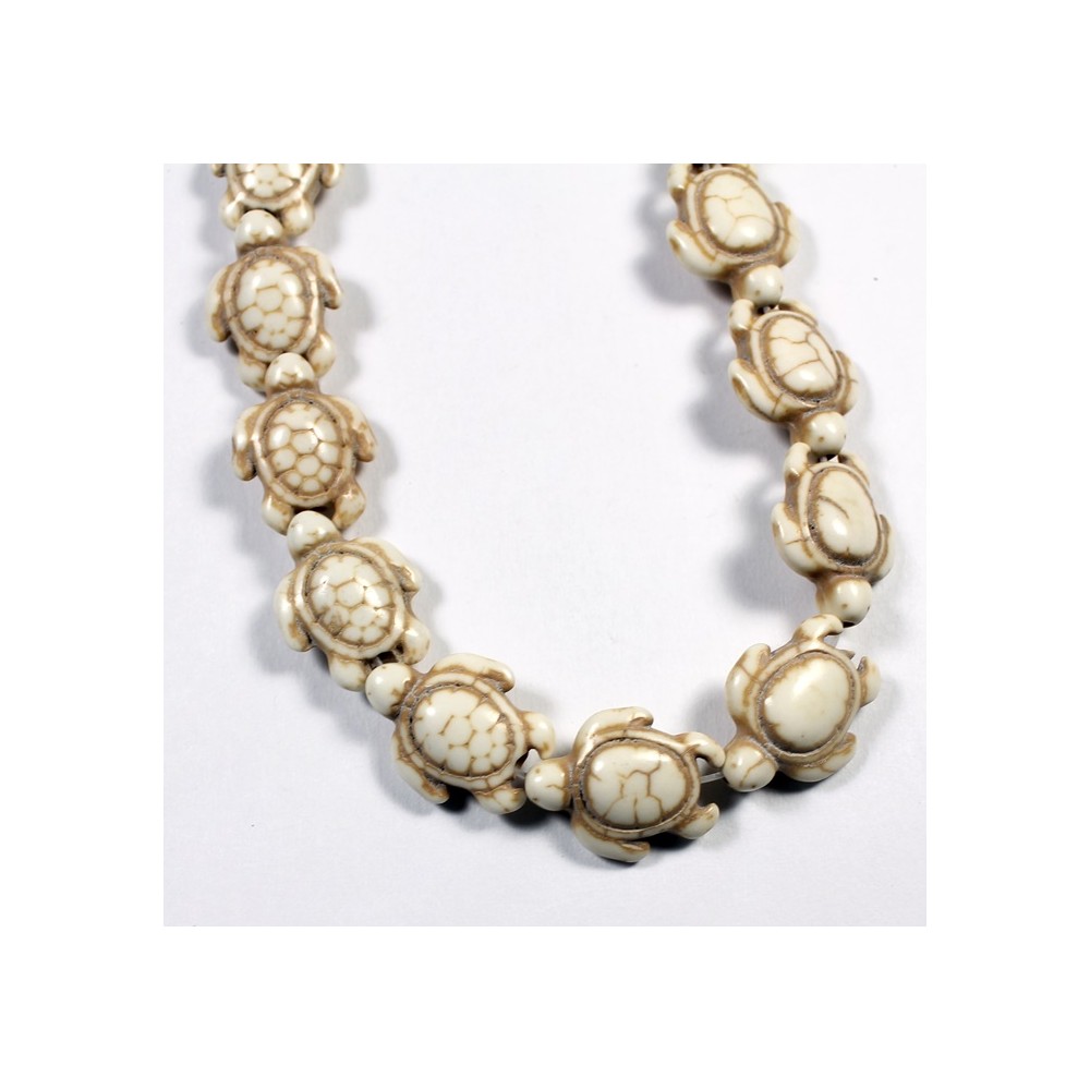 Howlite Turtle Beads by the Strand - White